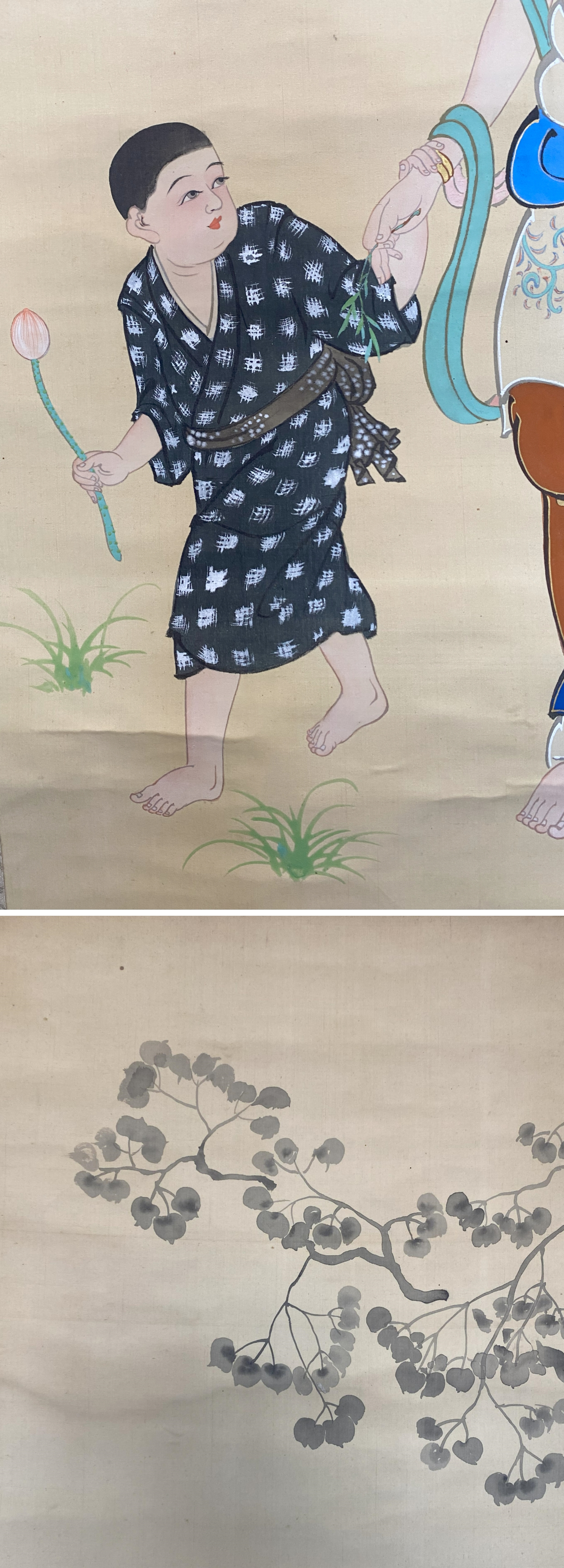 人気セール，安い】 【模写】【芸】石沢龍峡 （観音童子）佛画 日本画