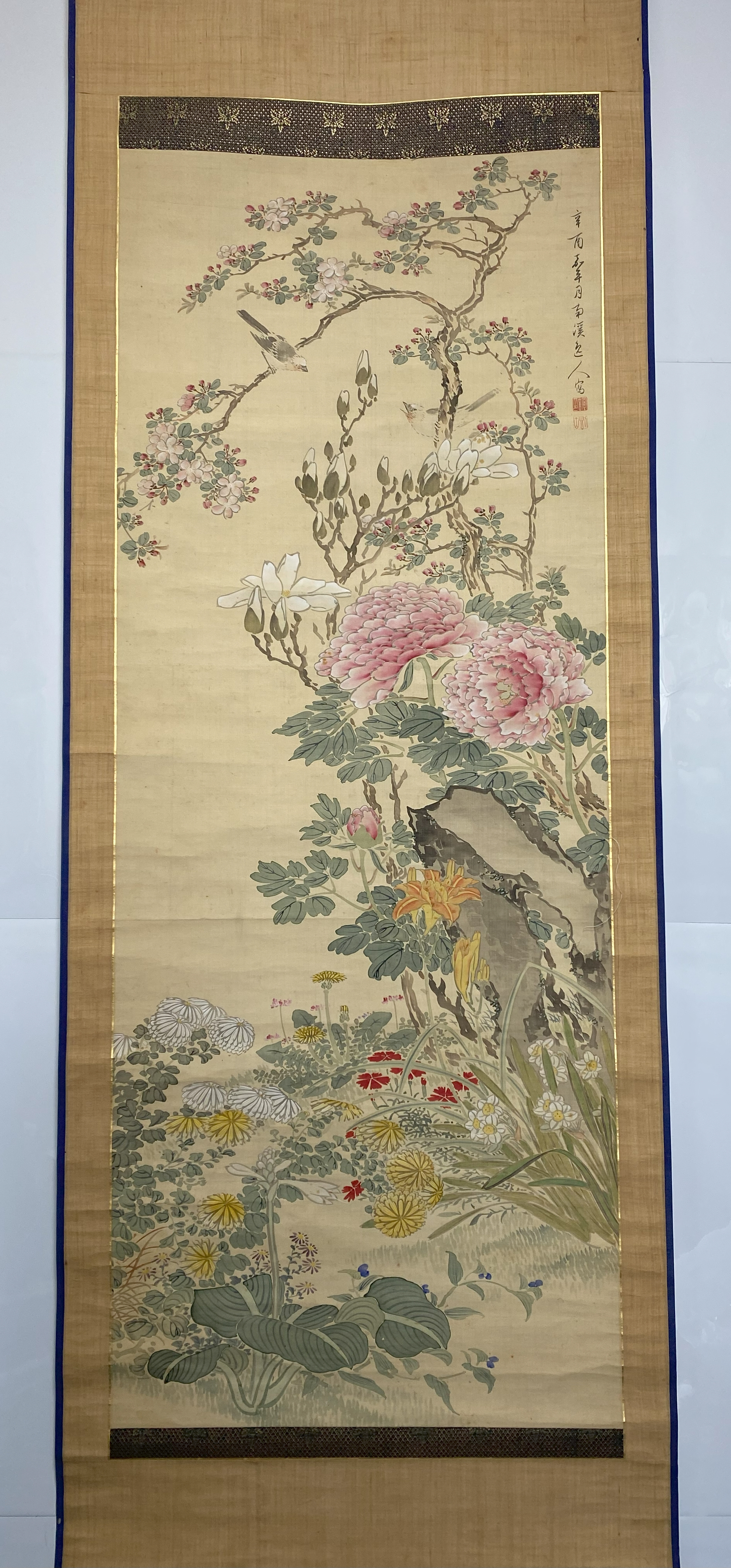 最新作，大得価 【真作】【芸】後藤田南渓（花鳥）南画 中国画 山本梅